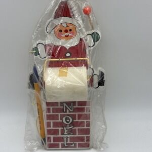 Kurt S Adler paper note memo roll with pen christmas vintage Santa Noel Wooden